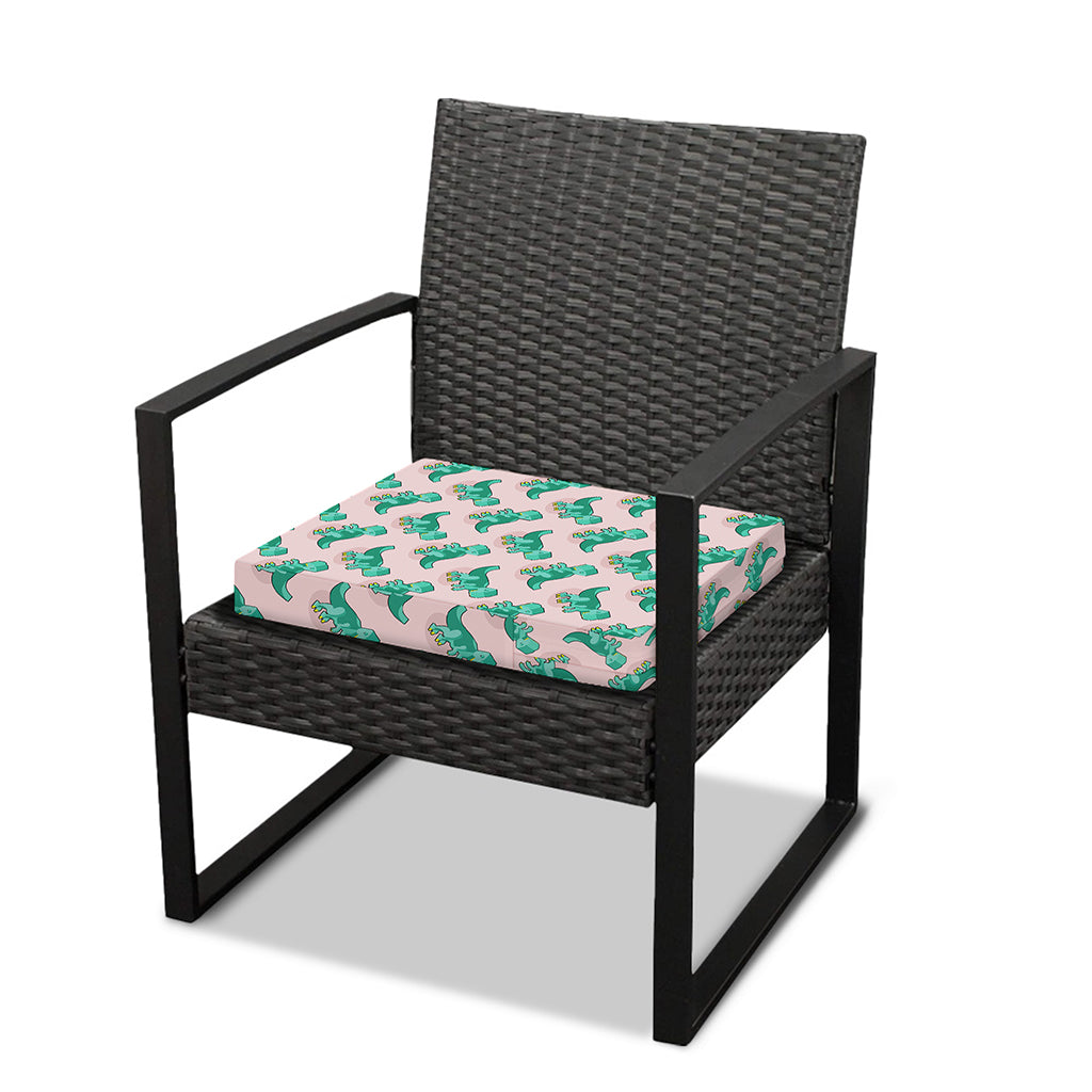 Isometric Tyrannosaurus Pattern Print Outdoor Seat Cushion Cover