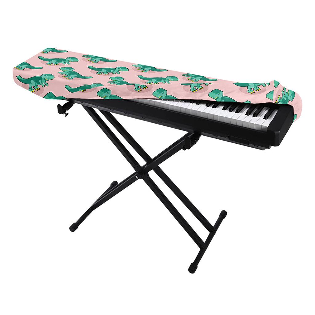 Isometric Tyrannosaurus Pattern Print Piano Keyboard Cover