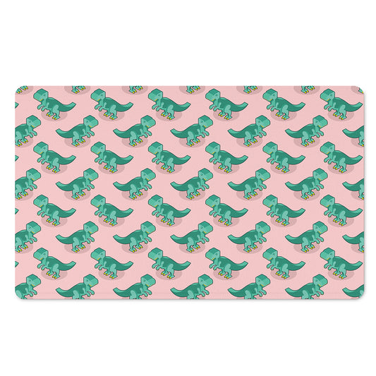 Isometric Tyrannosaurus Pattern Print Polyester Doormat