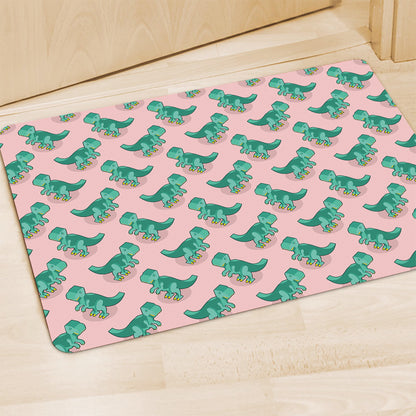 Isometric Tyrannosaurus Pattern Print Polyester Doormat