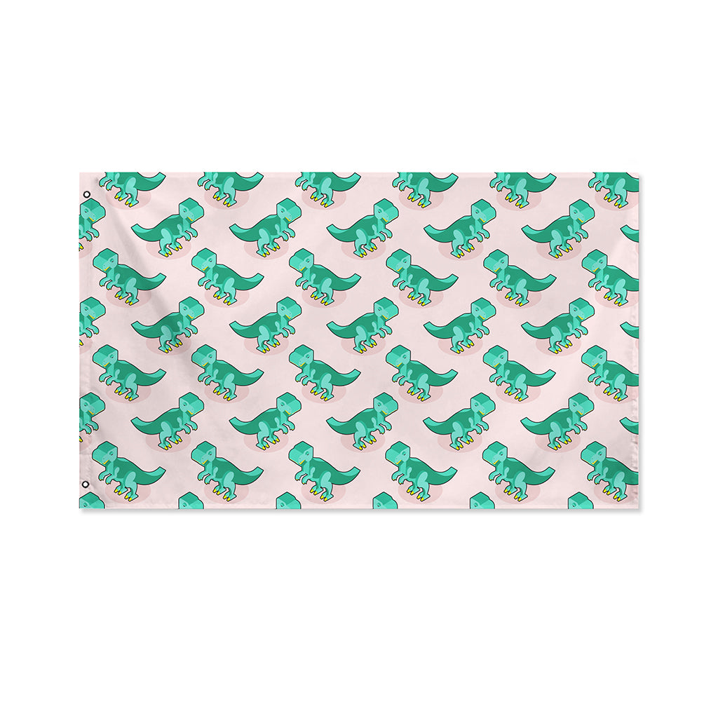 Isometric Tyrannosaurus Pattern Print Polyester Flag