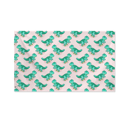 Isometric Tyrannosaurus Pattern Print Polyester Flag