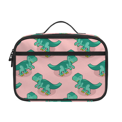 Isometric Tyrannosaurus Pattern Print Portable Lunch Bag