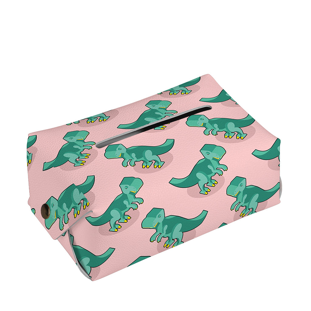 Isometric Tyrannosaurus Pattern Print Rectangle Tissue Box Cover