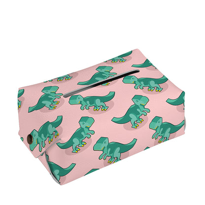 Isometric Tyrannosaurus Pattern Print Rectangle Tissue Box Cover
