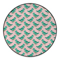 Isometric Tyrannosaurus Pattern Print Round Floor Mat