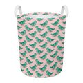 Isometric Tyrannosaurus Pattern Print Round Laundry Basket