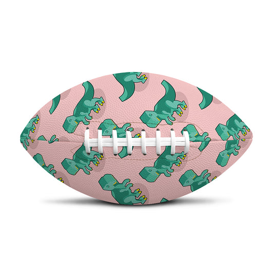 Isometric Tyrannosaurus Pattern Print Rugby Ball