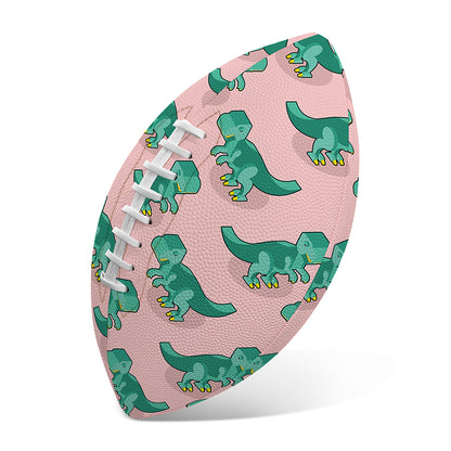 Isometric Tyrannosaurus Pattern Print Rugby Ball