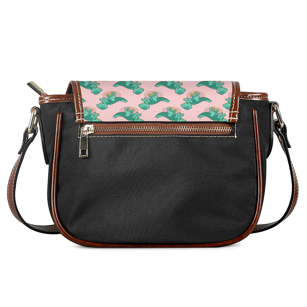 Isometric Tyrannosaurus Pattern Print Saddle Bag