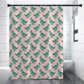 Isometric Tyrannosaurus Pattern Print Shower Curtain