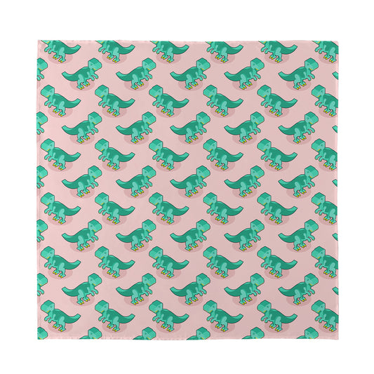 Isometric Tyrannosaurus Pattern Print Silk Bandana
