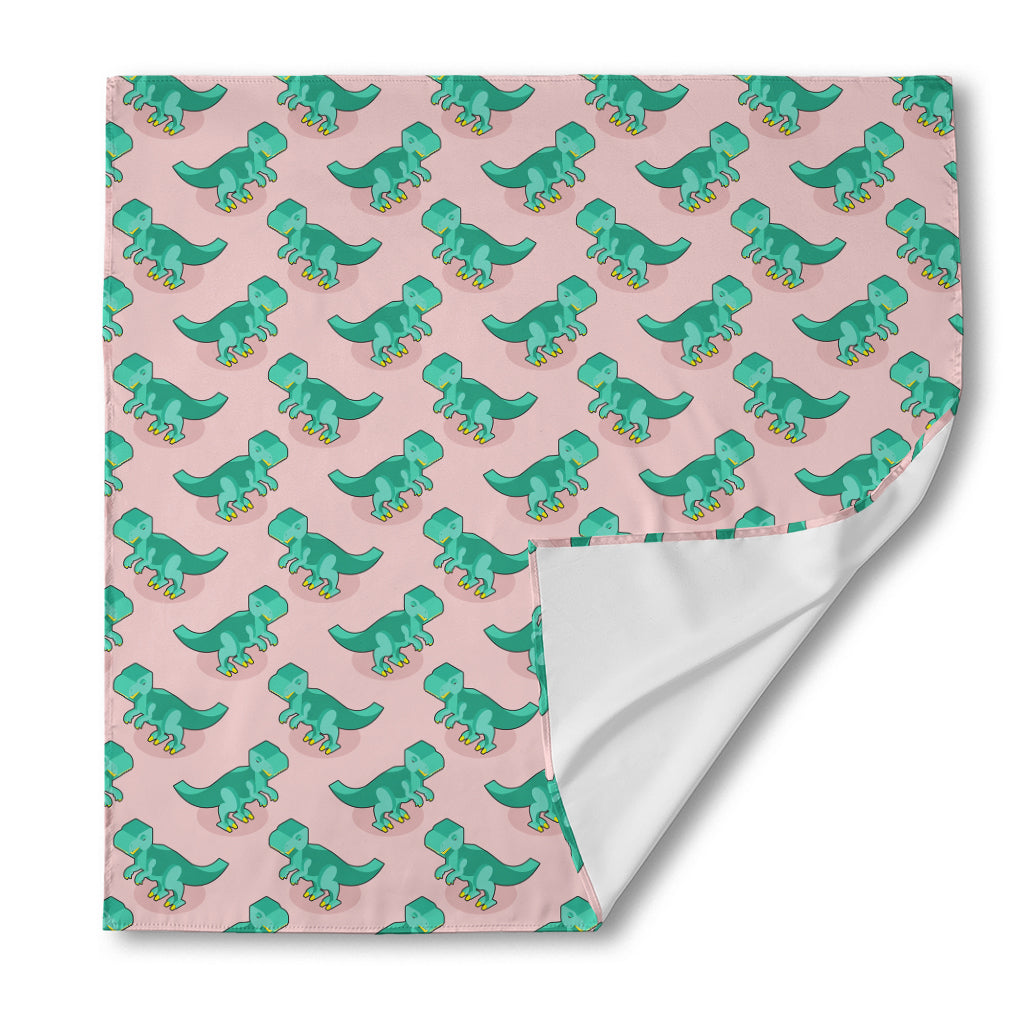 Isometric Tyrannosaurus Pattern Print Silk Bandana