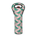 Isometric Tyrannosaurus Pattern Print Single Neoprene Wine Tote