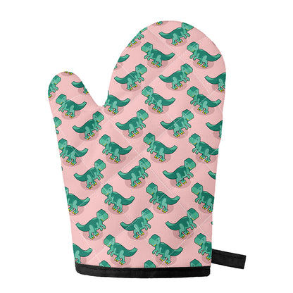 Isometric Tyrannosaurus Pattern Print Single Oven Mitt