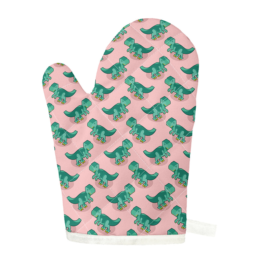 Isometric Tyrannosaurus Pattern Print Single Oven Mitt