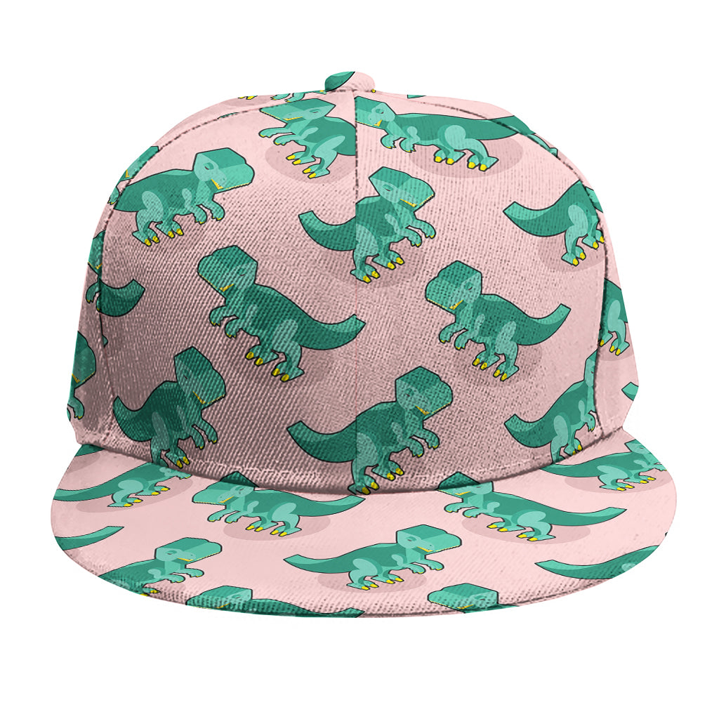 Isometric Tyrannosaurus Pattern Print Snapback Cap