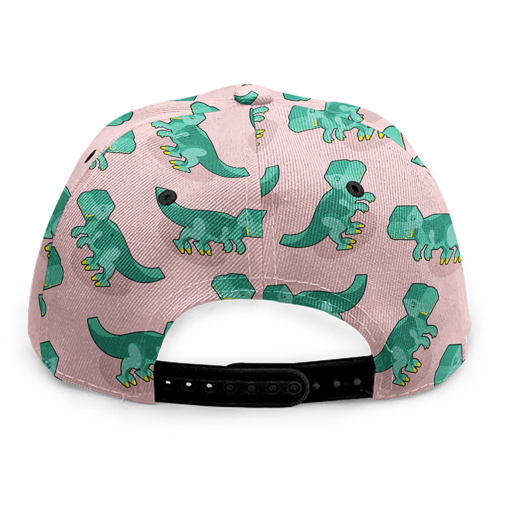 Isometric Tyrannosaurus Pattern Print Snapback Cap