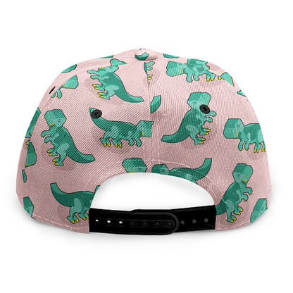 Isometric Tyrannosaurus Pattern Print Snapback Cap