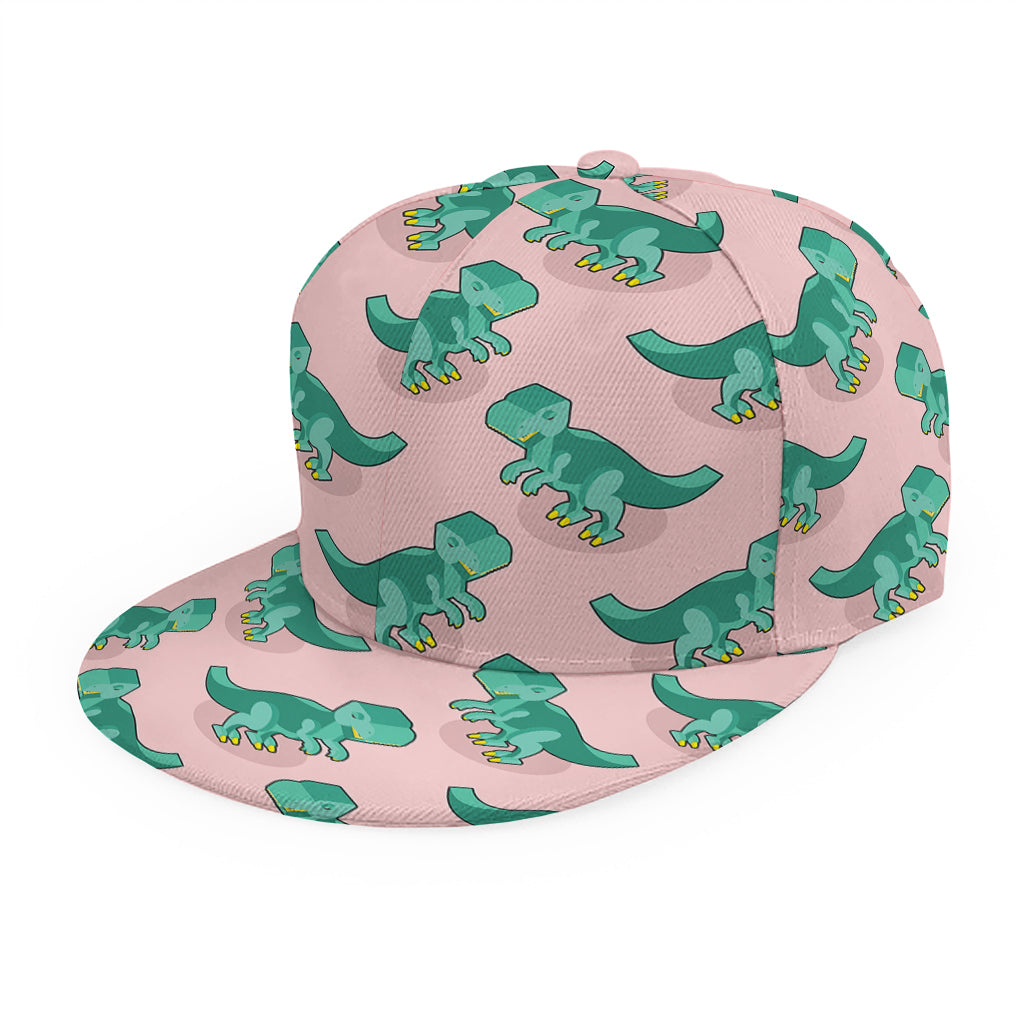 Isometric Tyrannosaurus Pattern Print Snapback Cap