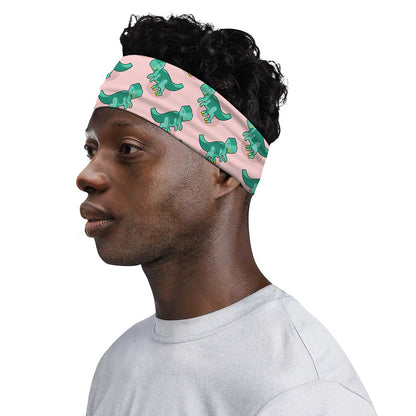 Isometric Tyrannosaurus Pattern Print Sports Headband