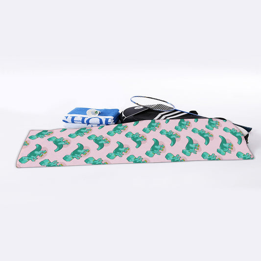 Isometric Tyrannosaurus Pattern Print Sports Towel