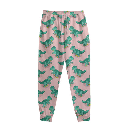 Isometric Tyrannosaurus Pattern Print Sweatpants