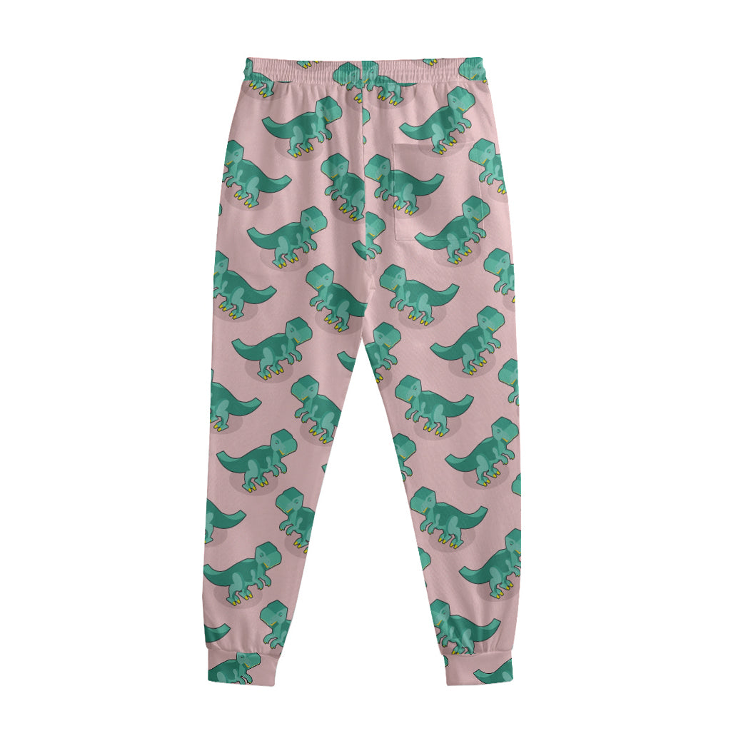 Isometric Tyrannosaurus Pattern Print Sweatpants