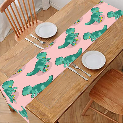 Isometric Tyrannosaurus Pattern Print Table Runner