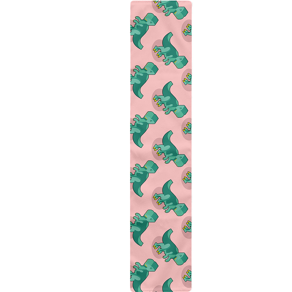Isometric Tyrannosaurus Pattern Print Table Runner