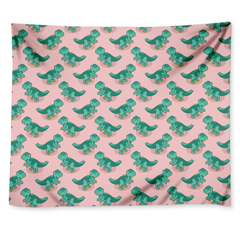 Isometric Tyrannosaurus Pattern Print Tapestry