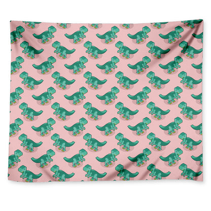 Isometric Tyrannosaurus Pattern Print Tapestry