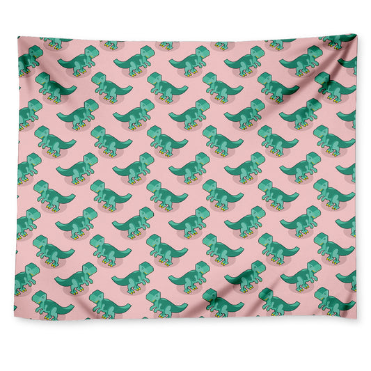 Isometric Tyrannosaurus Pattern Print Tapestry