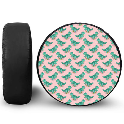 Isometric Tyrannosaurus Pattern Print Tire Cover