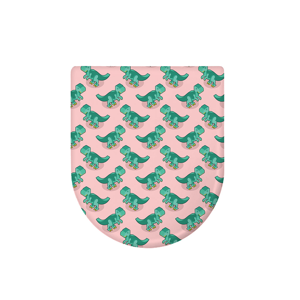 Isometric Tyrannosaurus Pattern Print Toilet Lid Cover
