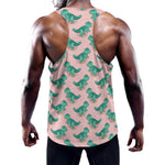 Isometric Tyrannosaurus Pattern Print Training Tank Top