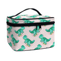 Isometric Tyrannosaurus Pattern Print Travel Makeup Bag