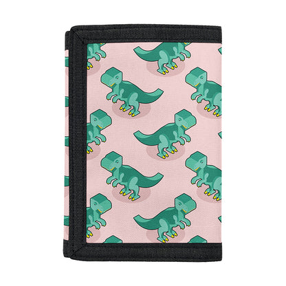 Isometric Tyrannosaurus Pattern Print Trifold Wallet
