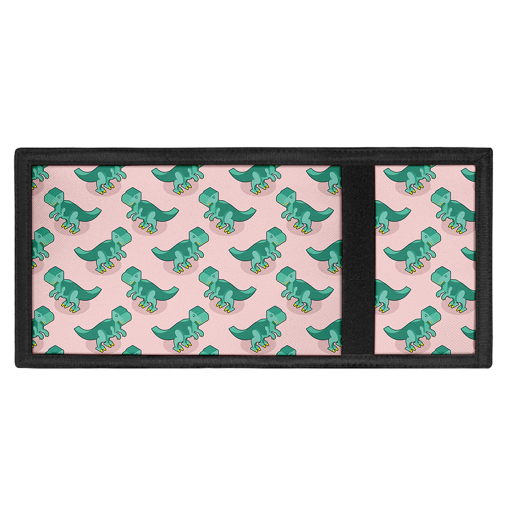 Isometric Tyrannosaurus Pattern Print Trifold Wallet