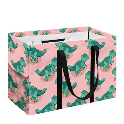 Isometric Tyrannosaurus Pattern Print Utility Tote Bag