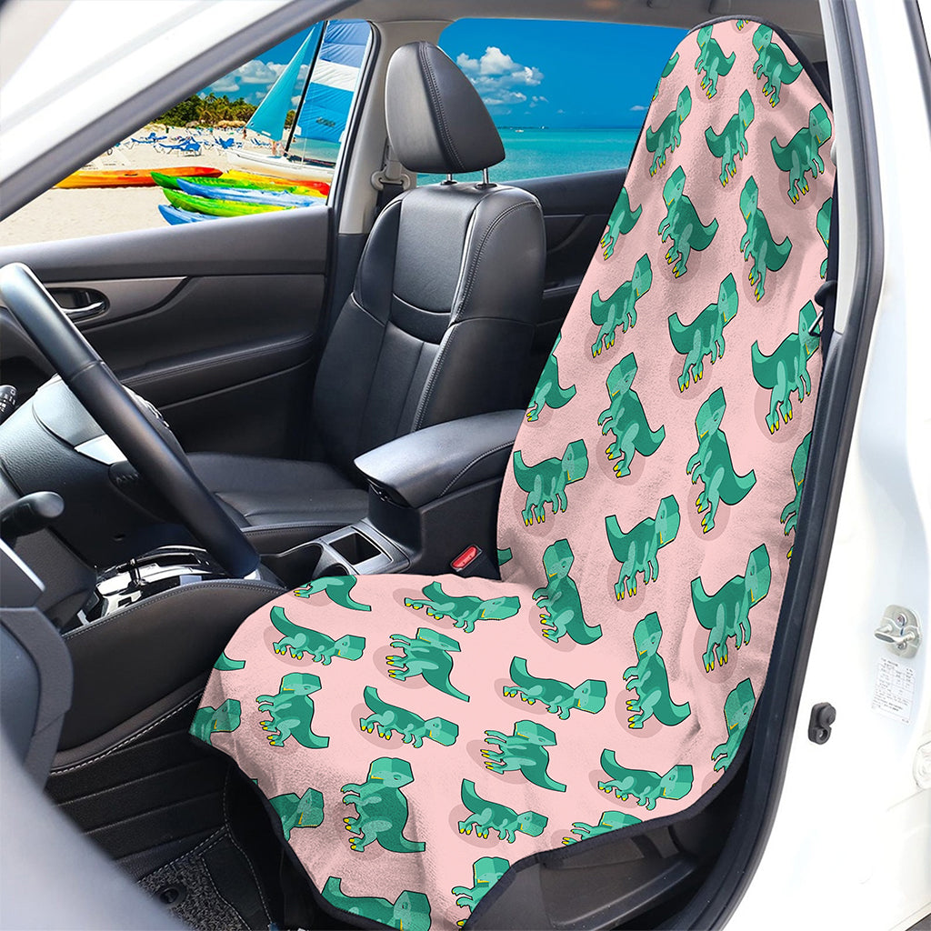 Isometric Tyrannosaurus Pattern Print Waterproof Car Seat Cover