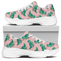 Isometric Tyrannosaurus Pattern Print White Chunky Shoes