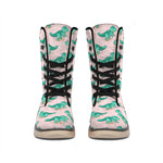 Isometric Tyrannosaurus Pattern Print Winter Boots
