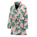 Isometric Tyrannosaurus Pattern Print Women's Bathrobe