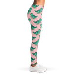 Isometric Tyrannosaurus Pattern Print Women's Leggings