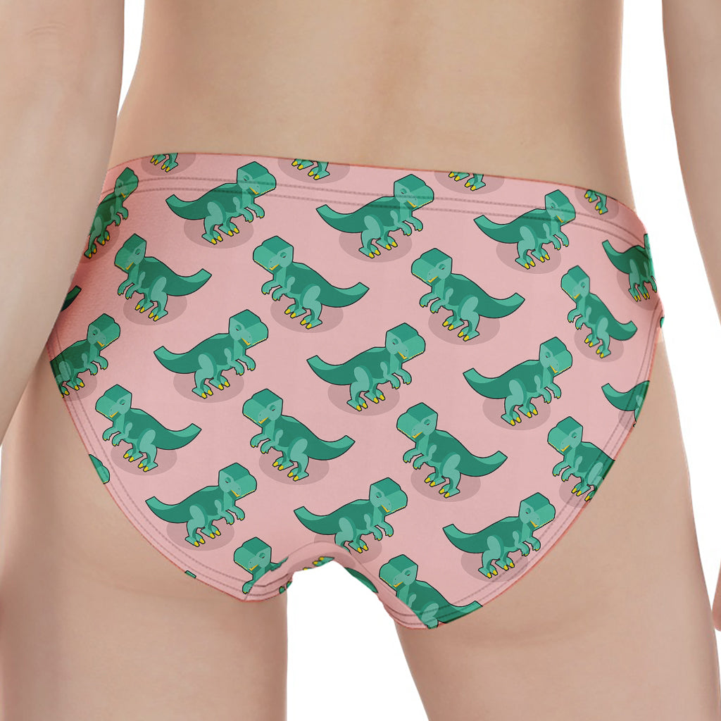Isometric Tyrannosaurus Pattern Print Women's Panties
