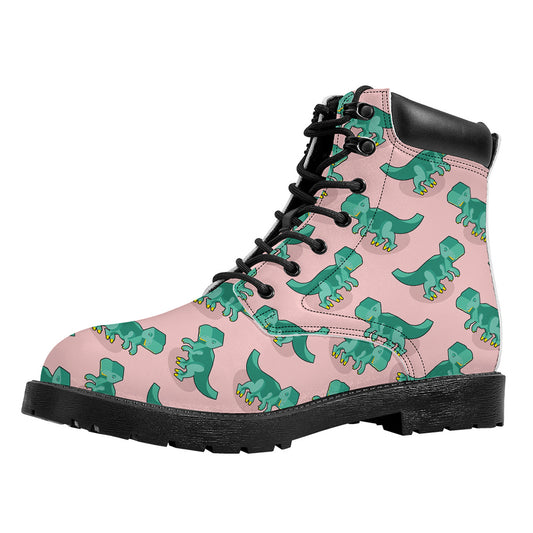 Isometric Tyrannosaurus Pattern Print Work Boots
