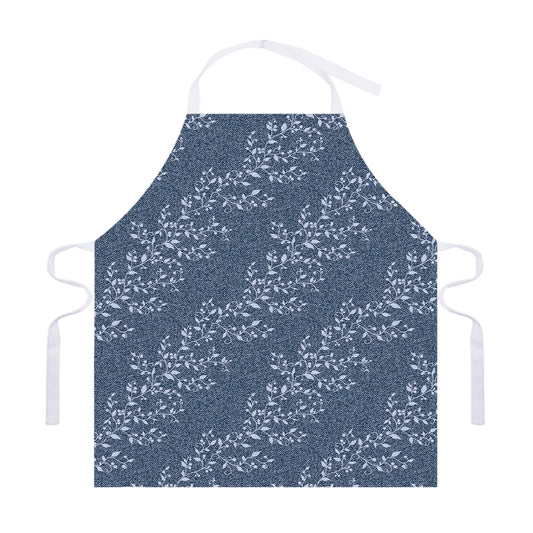 Ivy Flower Denim Jeans Pattern Print Adjustable Apron