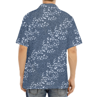 Ivy Flower Denim Jeans Pattern Print Aloha Shirt