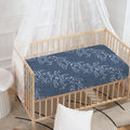 Ivy Flower Denim Jeans Pattern Print Baby Crib Sheet
